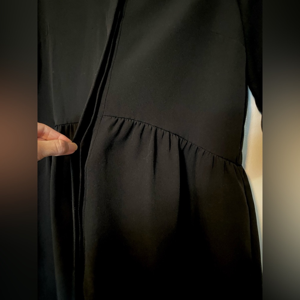 Tuckernuck Black Stretch Crepe Royal Shirt Dress 3/4 Sleeves- Small - Picture 9 of 16